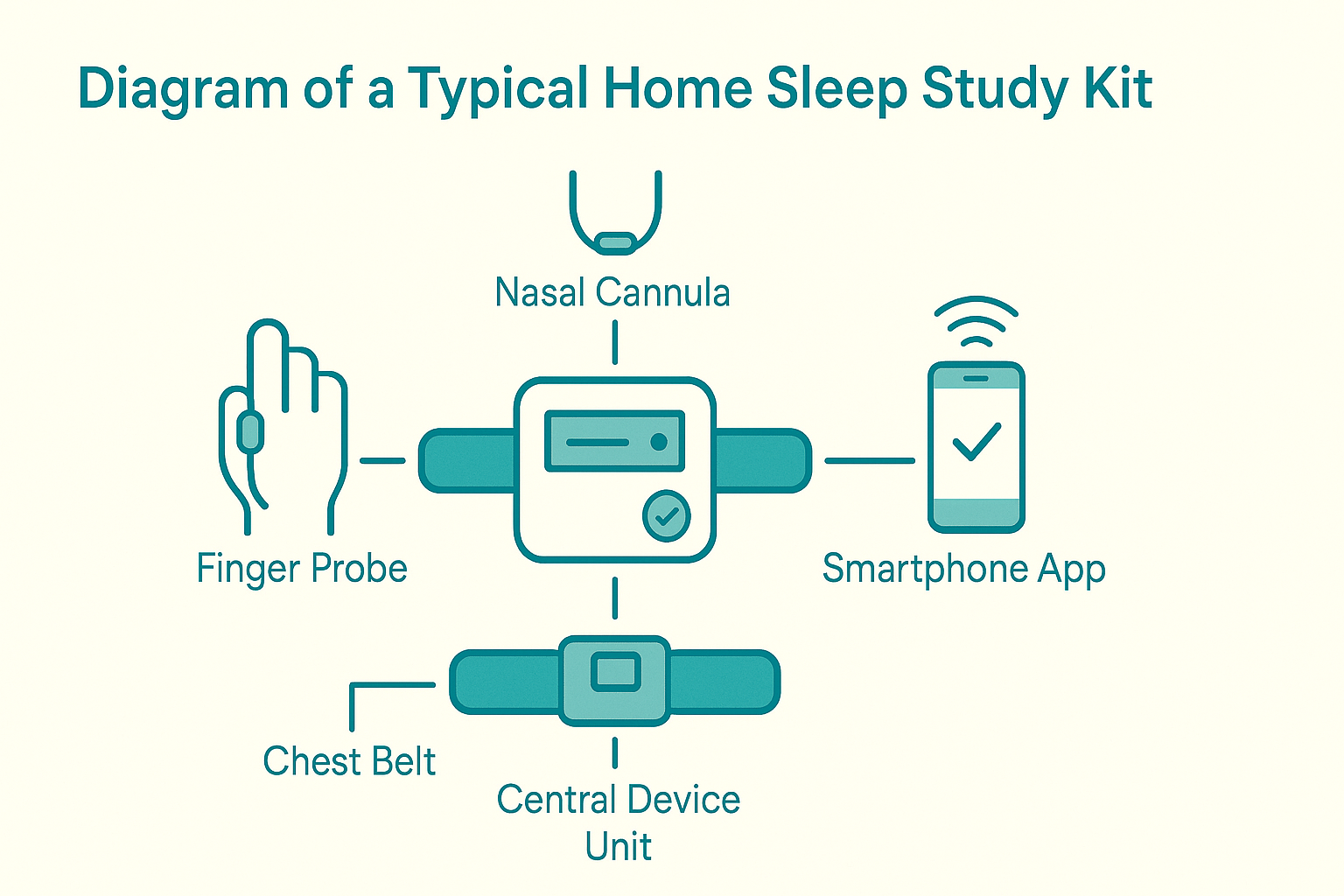 Diagram of a Typical Home Sleep Study Kit